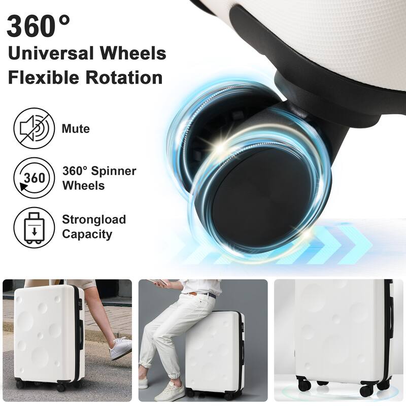 Cheese Shape Travel Hardshell Luggage Sets 2 Pieces 24"+28" Expandable